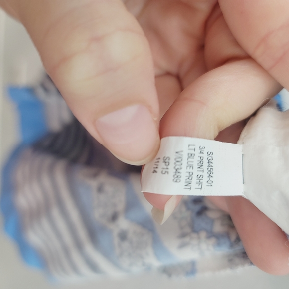 💕 Old Navy White & Blue Paisley Print Shift Dress Women's Size Small Petite - Picture 10 of 12